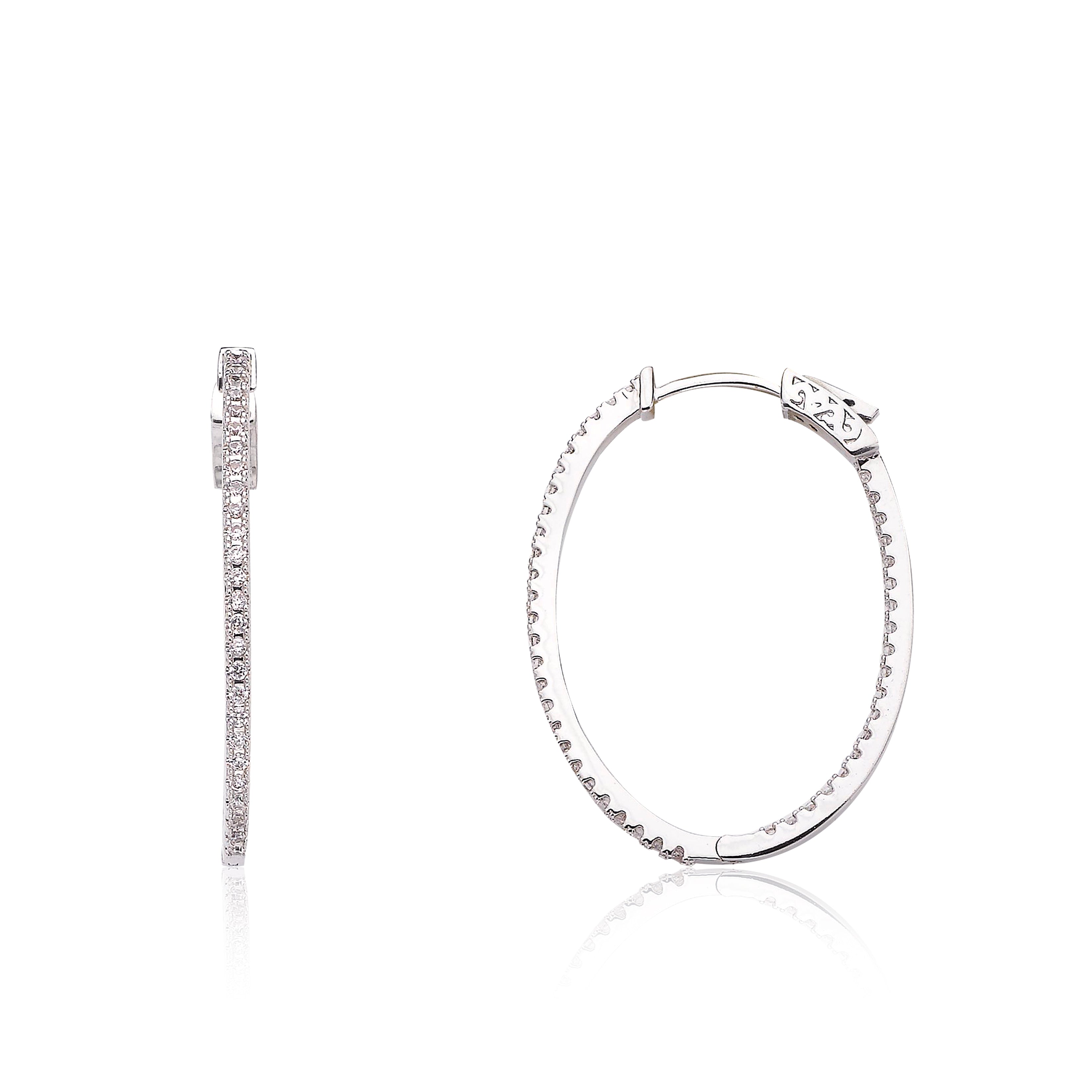 Rhodium Plated Retro Classic U Hoop Earrings