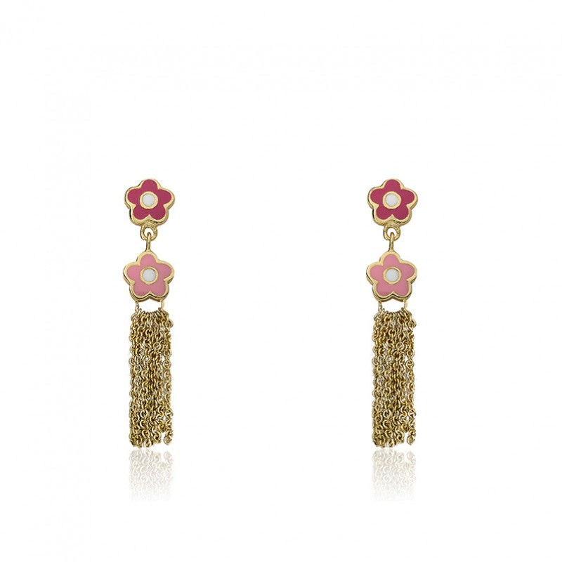 Pink Tassel Earring