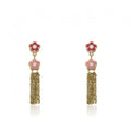 Pink Tassel Earring