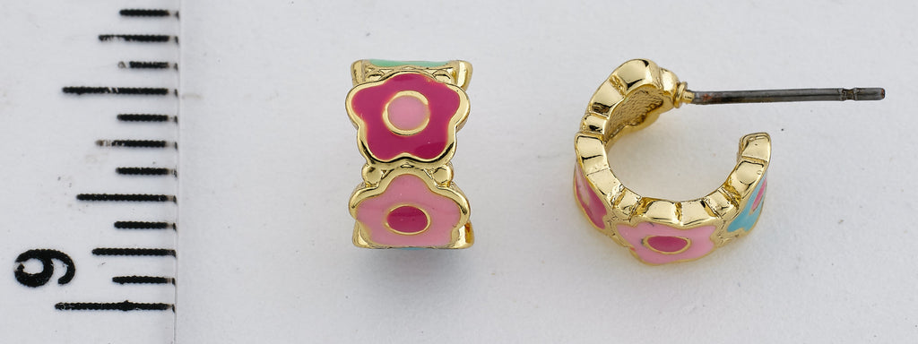FROSTED FLOWERS Huggy Earring