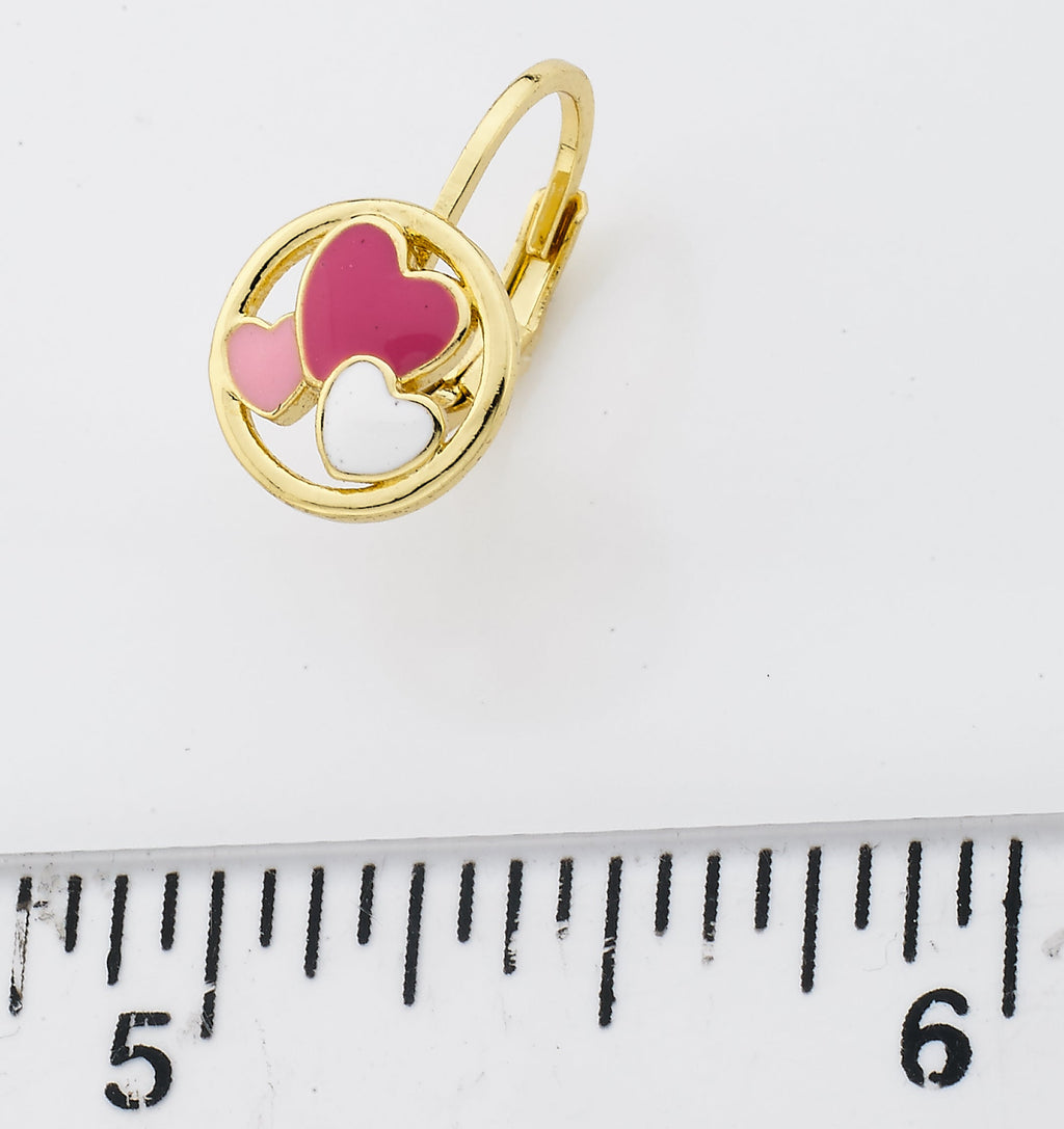 Enamel Heart Circle Earring
