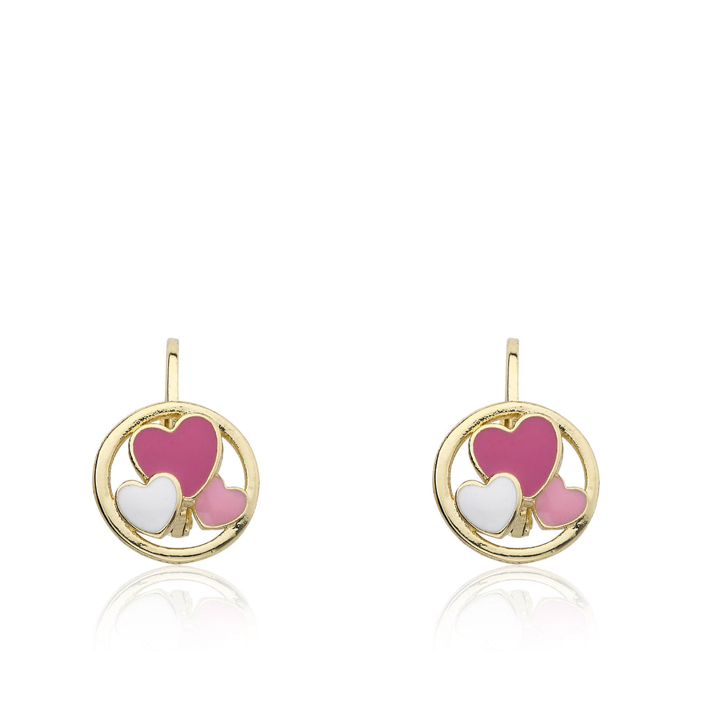 Enamel Heart Circle Earring