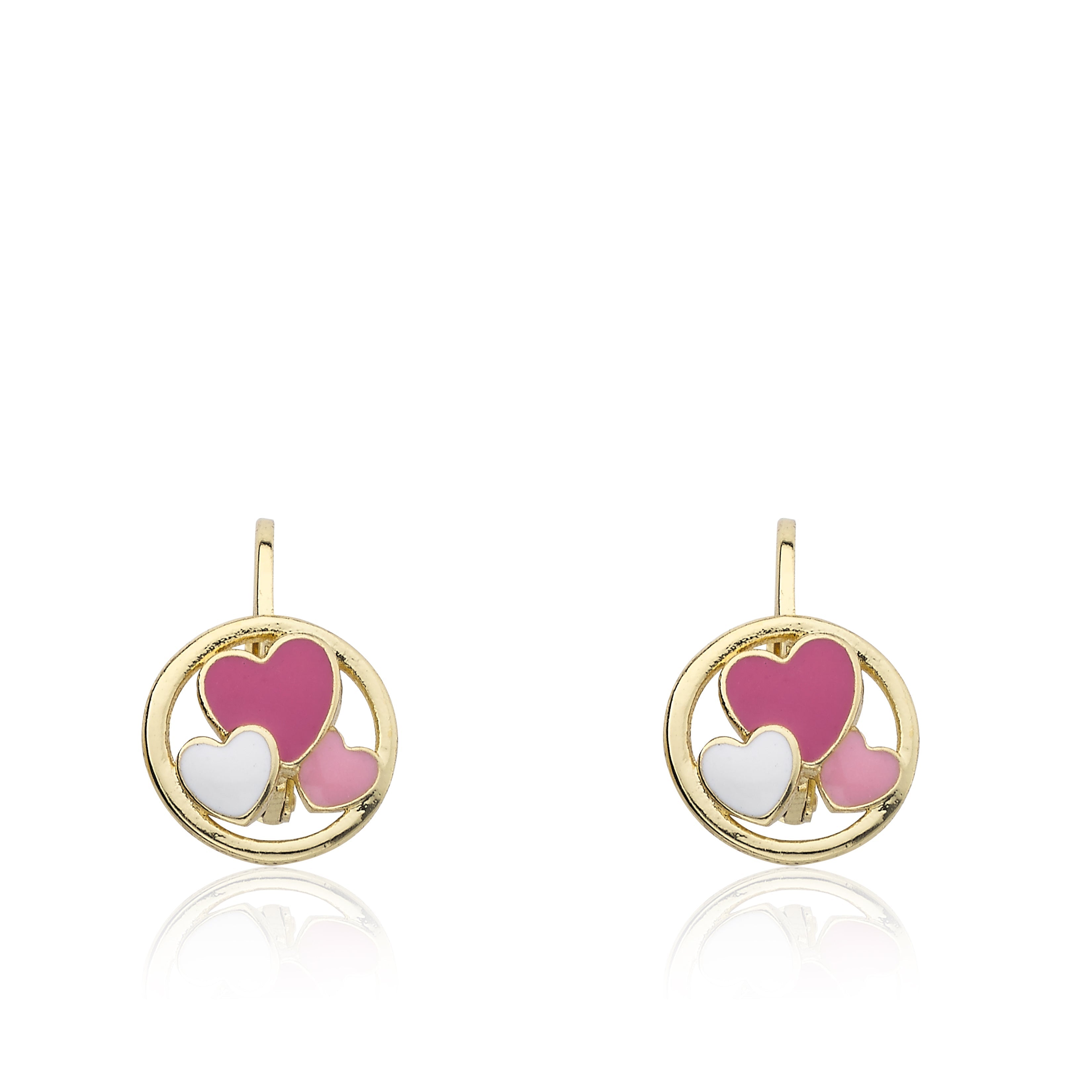 Enamel Heart Circle Earring