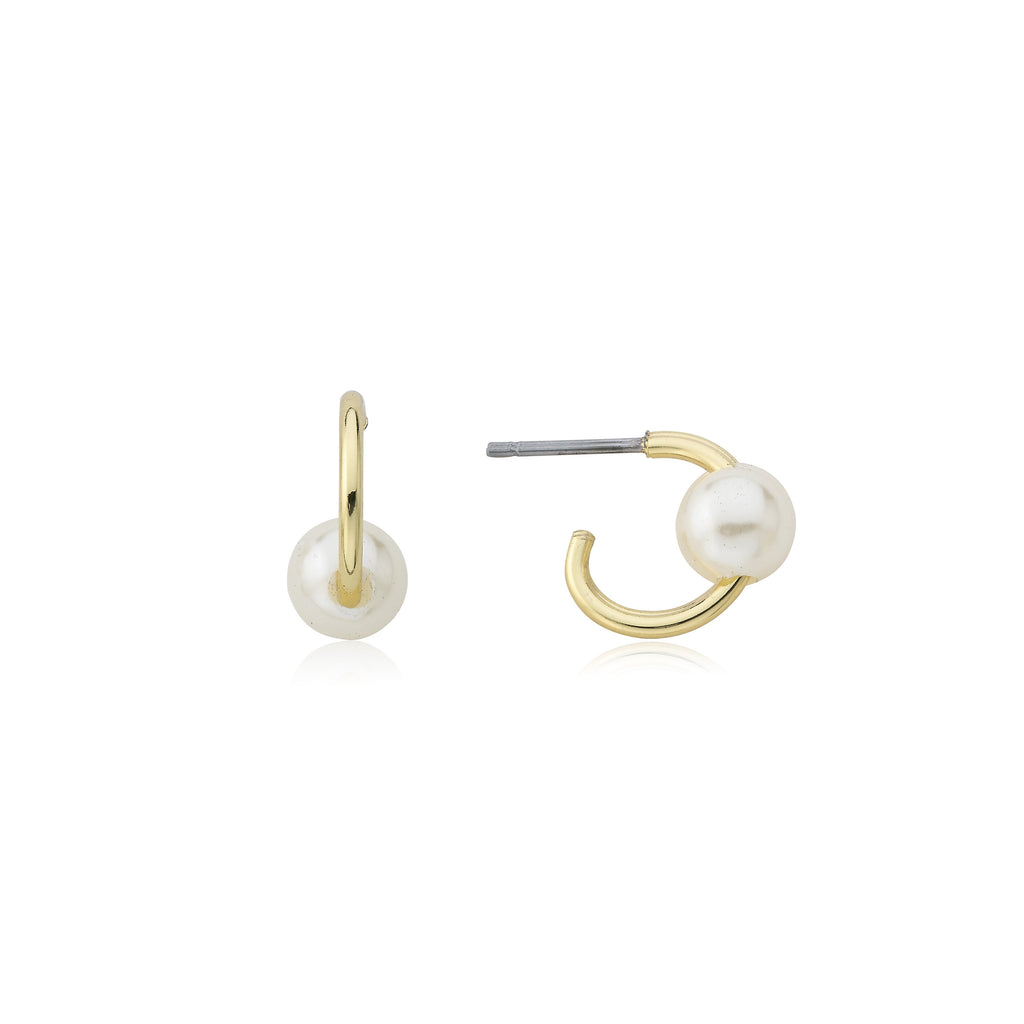 Pearl Slide On Hoop Earring
