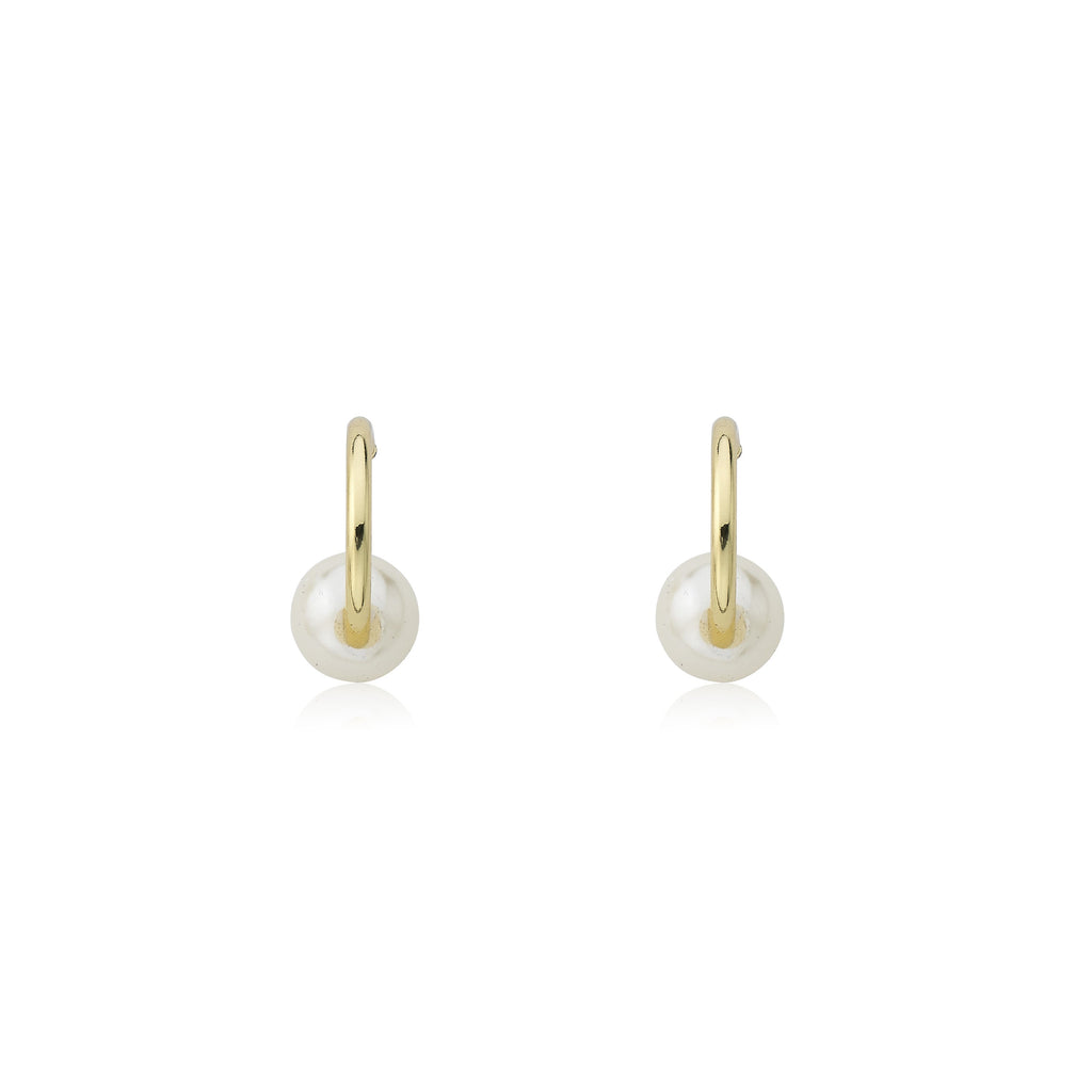 Pearl Slide On Hoop Earring