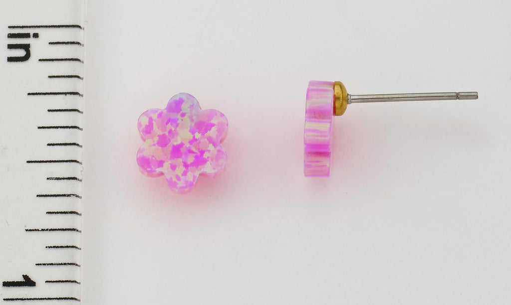 Opal Flower Stud Earring