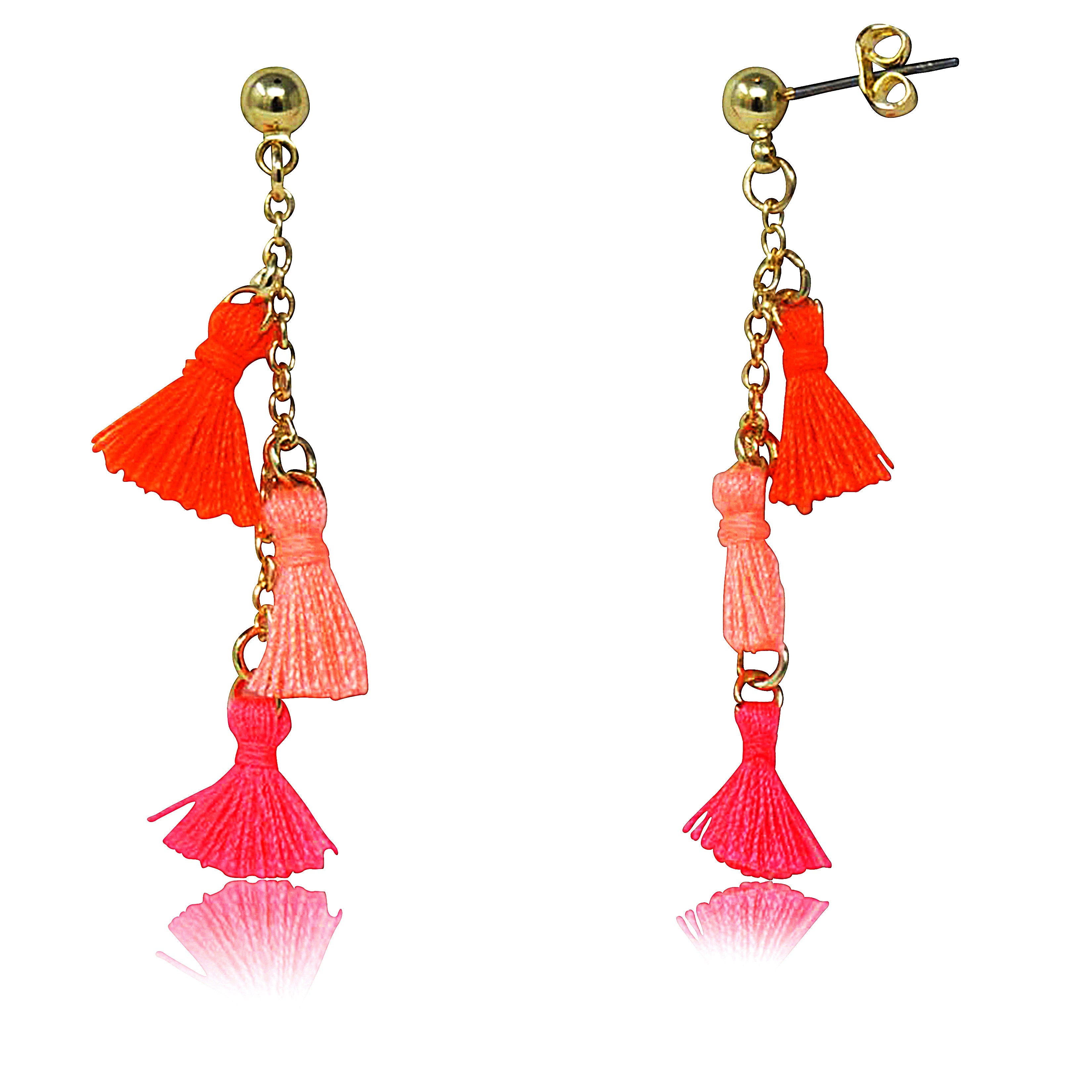 Mileez Triple Tassel Dangle Earring