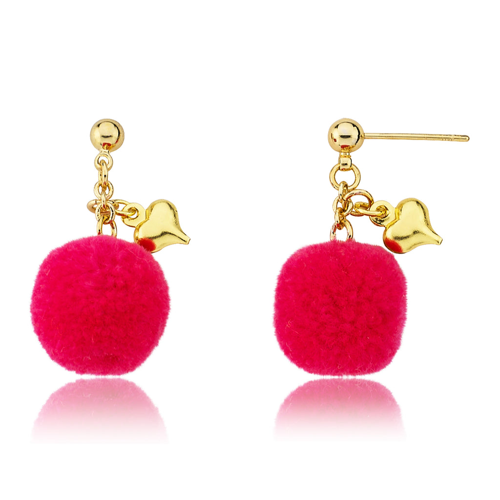 Mileez Pom Pom & Heart Earring
