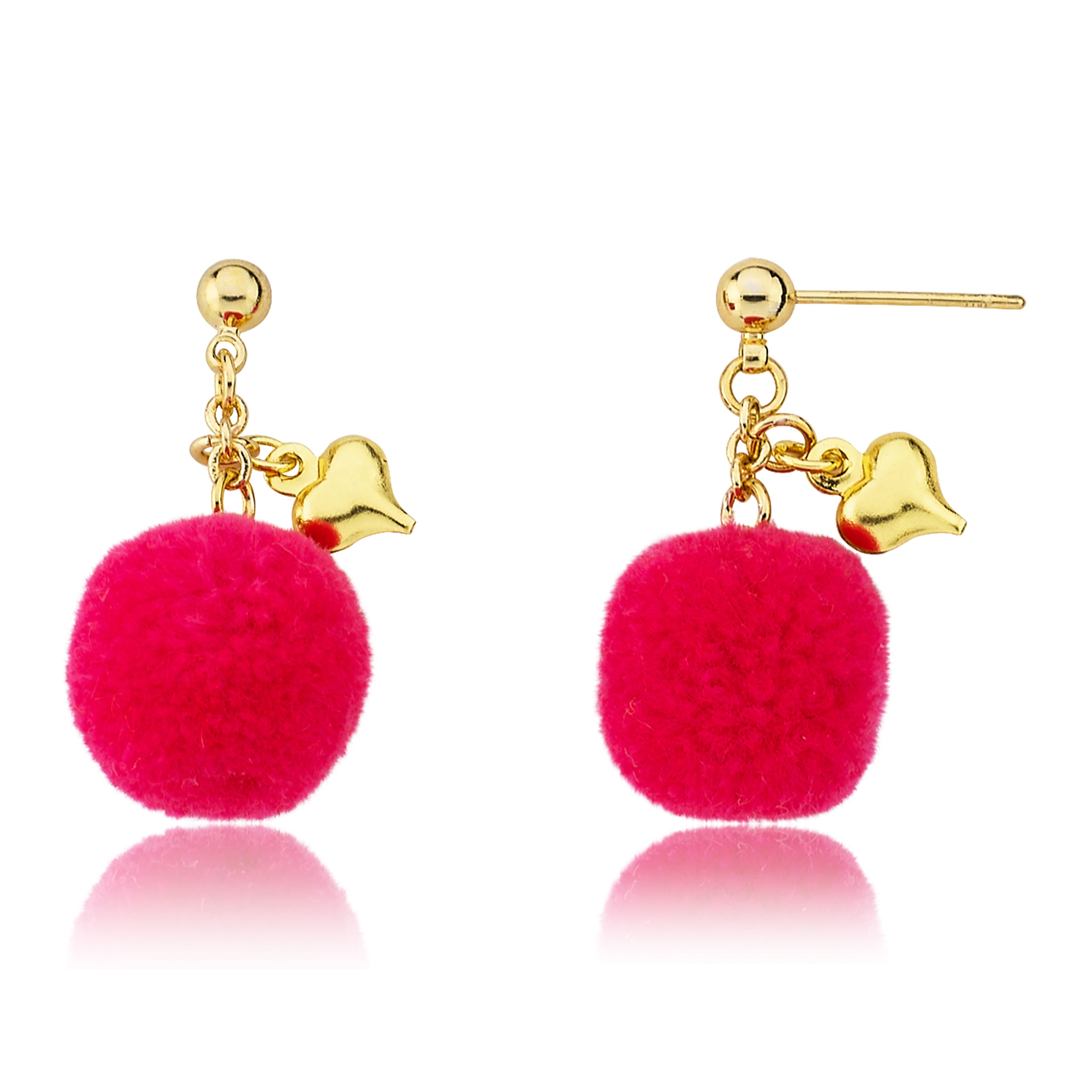 Mileez Pom Pom & Heart Earring