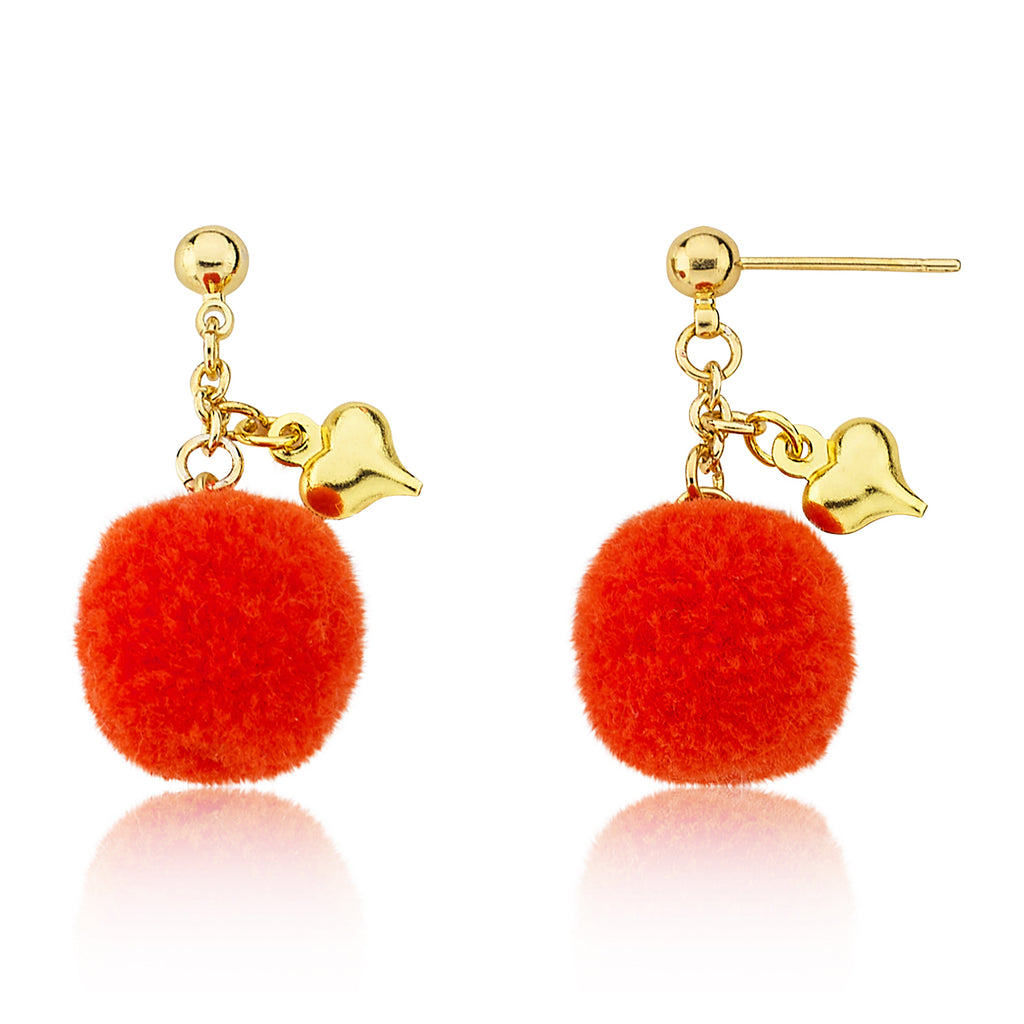 Mileez Pom Pom & Heart Earring