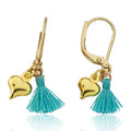 Mileez Mini Tassel & Heart Dangle Leverback Earring