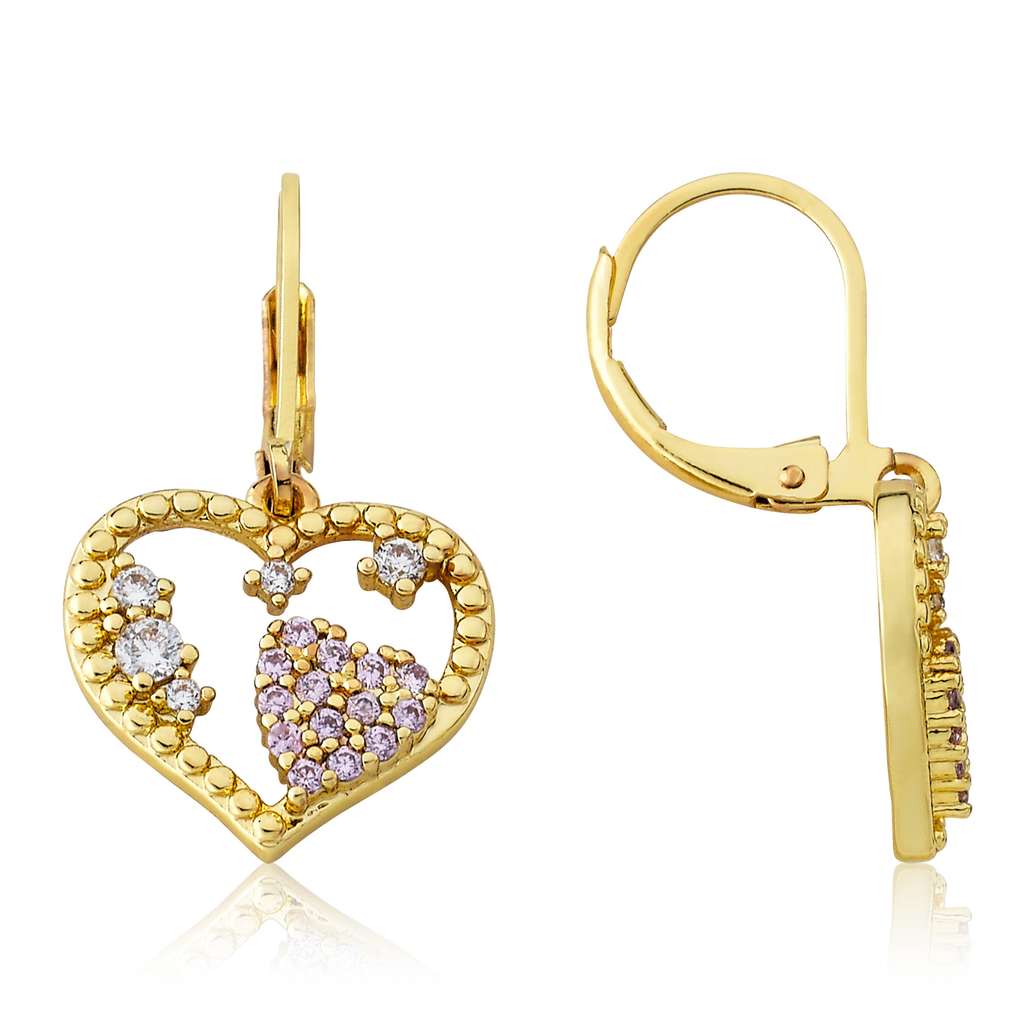 Crystal Heart Dangle Earring