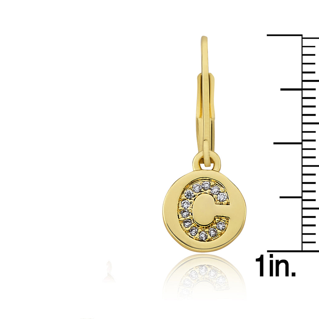 Classic! Initial Disc Leverback Earring