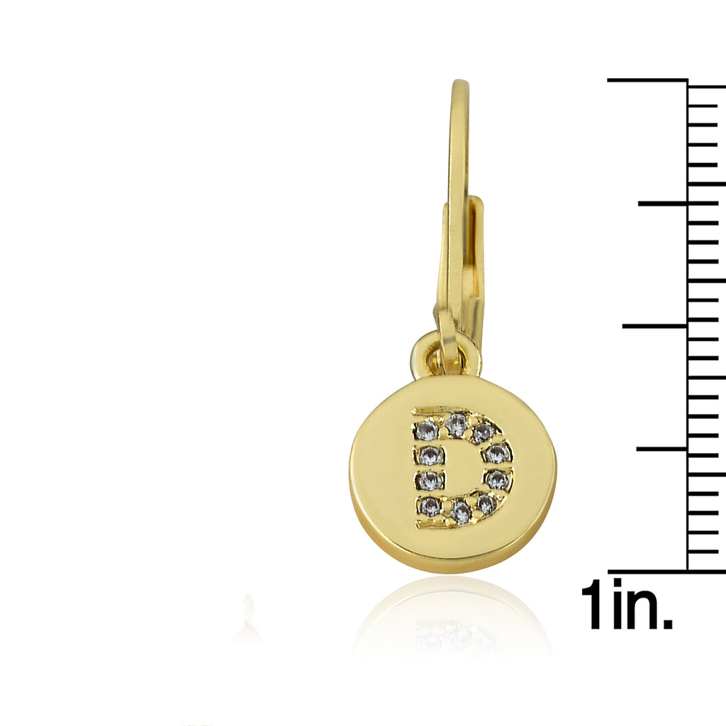 Classic! Initial Disc Leverback Earring