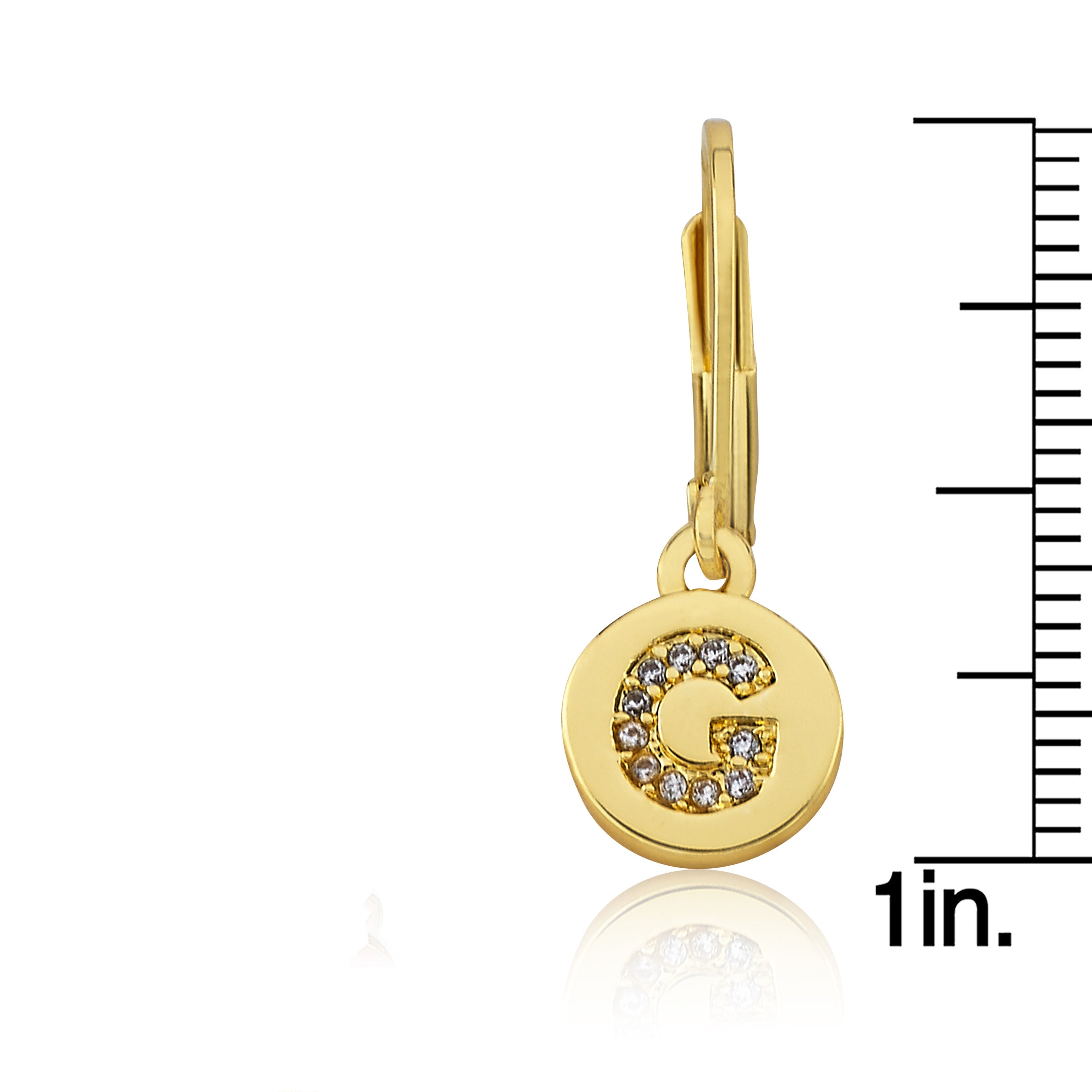 Classic! Initial Disc Leverback Earring