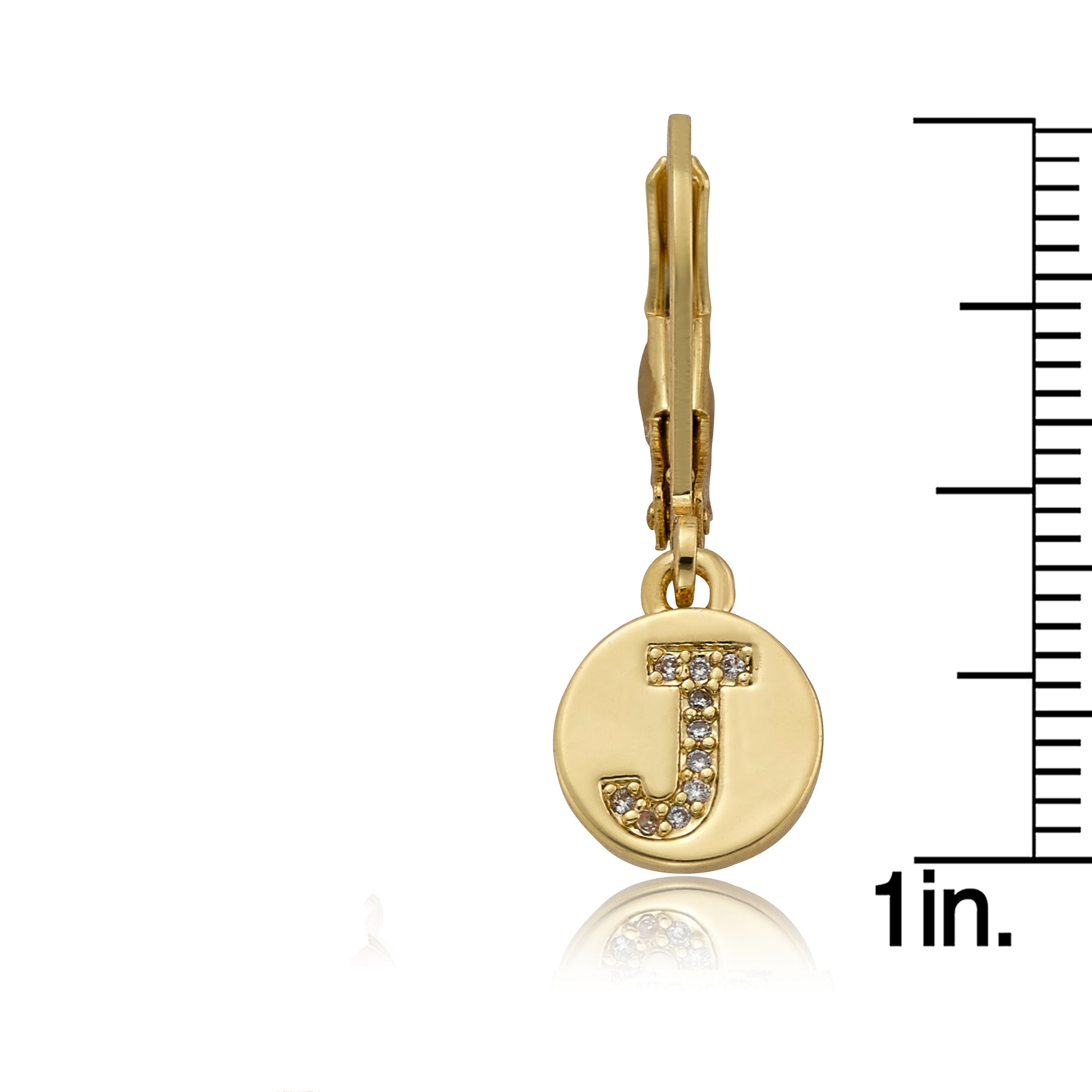 Classic! Initial Disc Leverback Earring