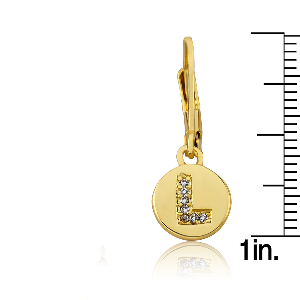 Classic! Initial Disc Leverback Earring