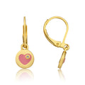 Enamel Heart Crystal Speck Earring