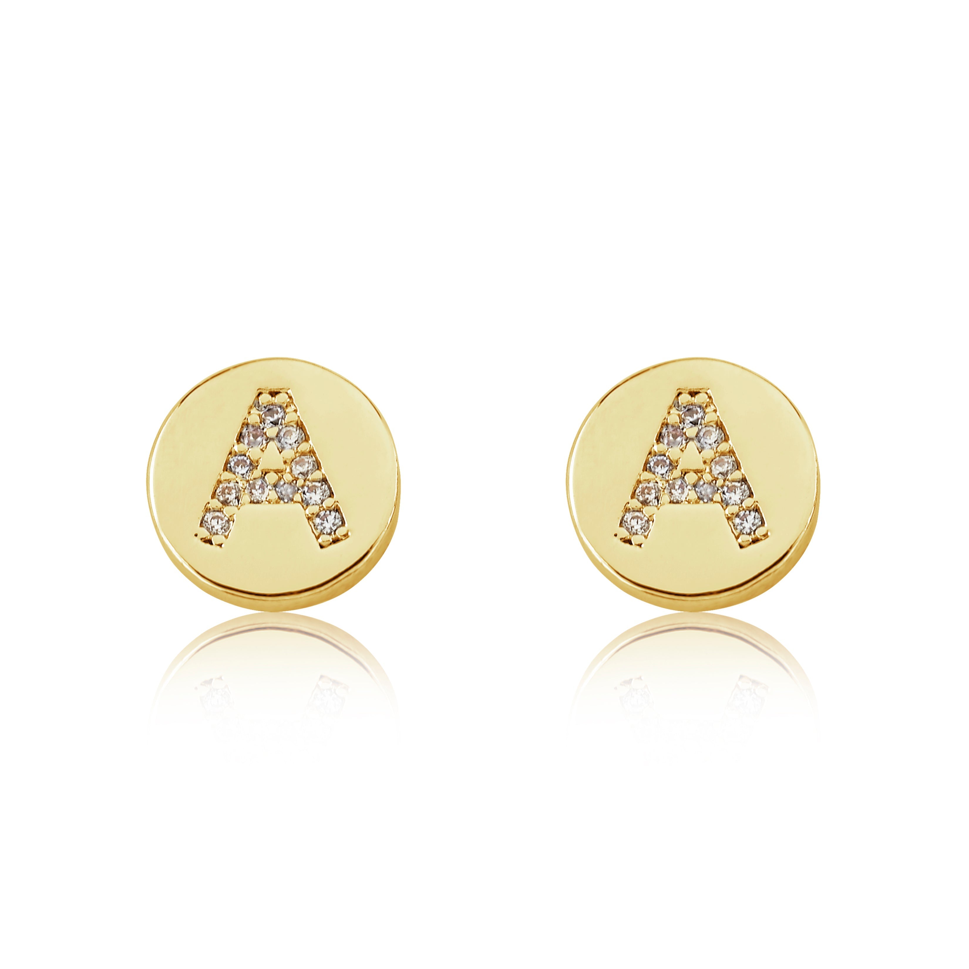 LMTS Classic! Initial Disc Stud Earring
