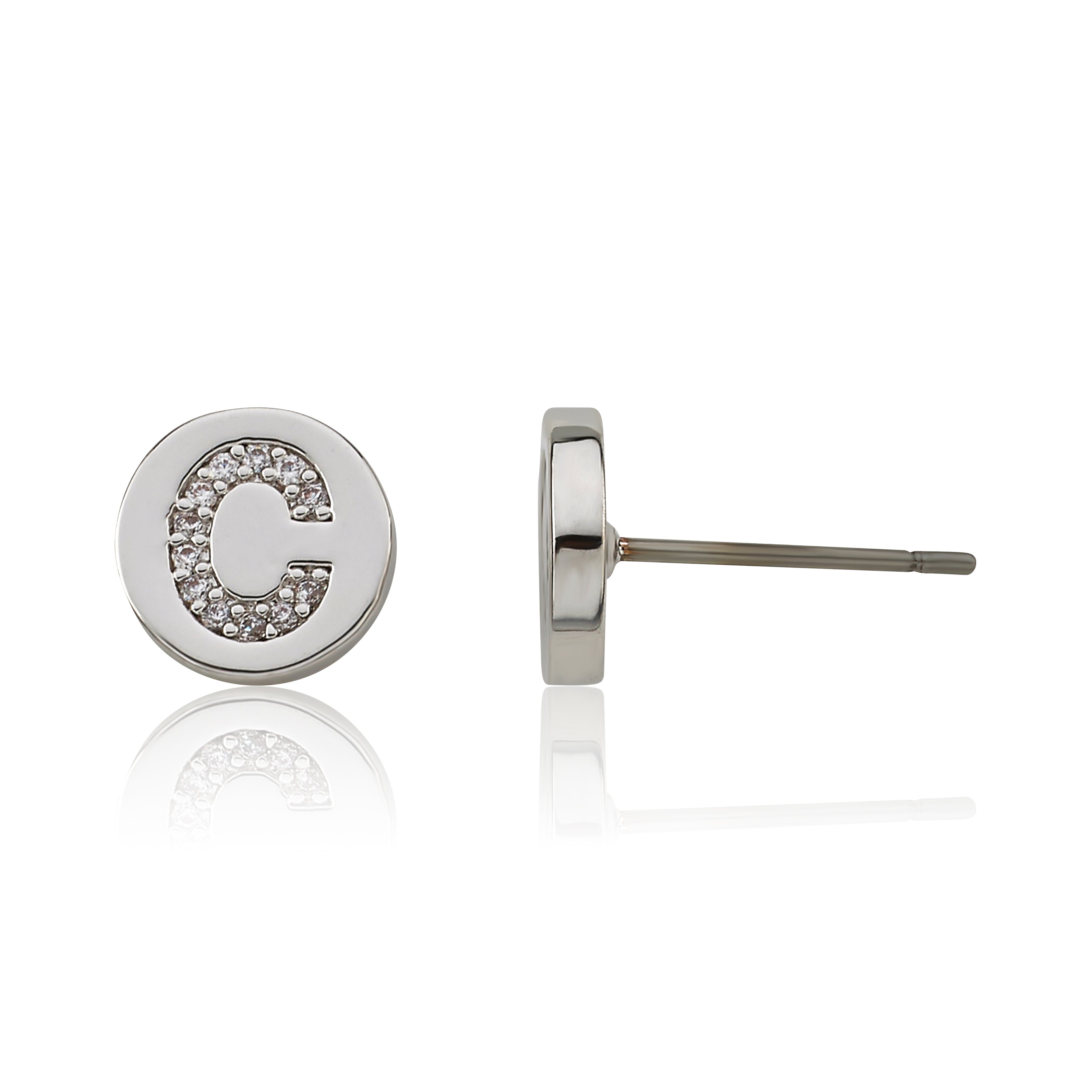 LMTS Classic! Initial Disc Stud Earring