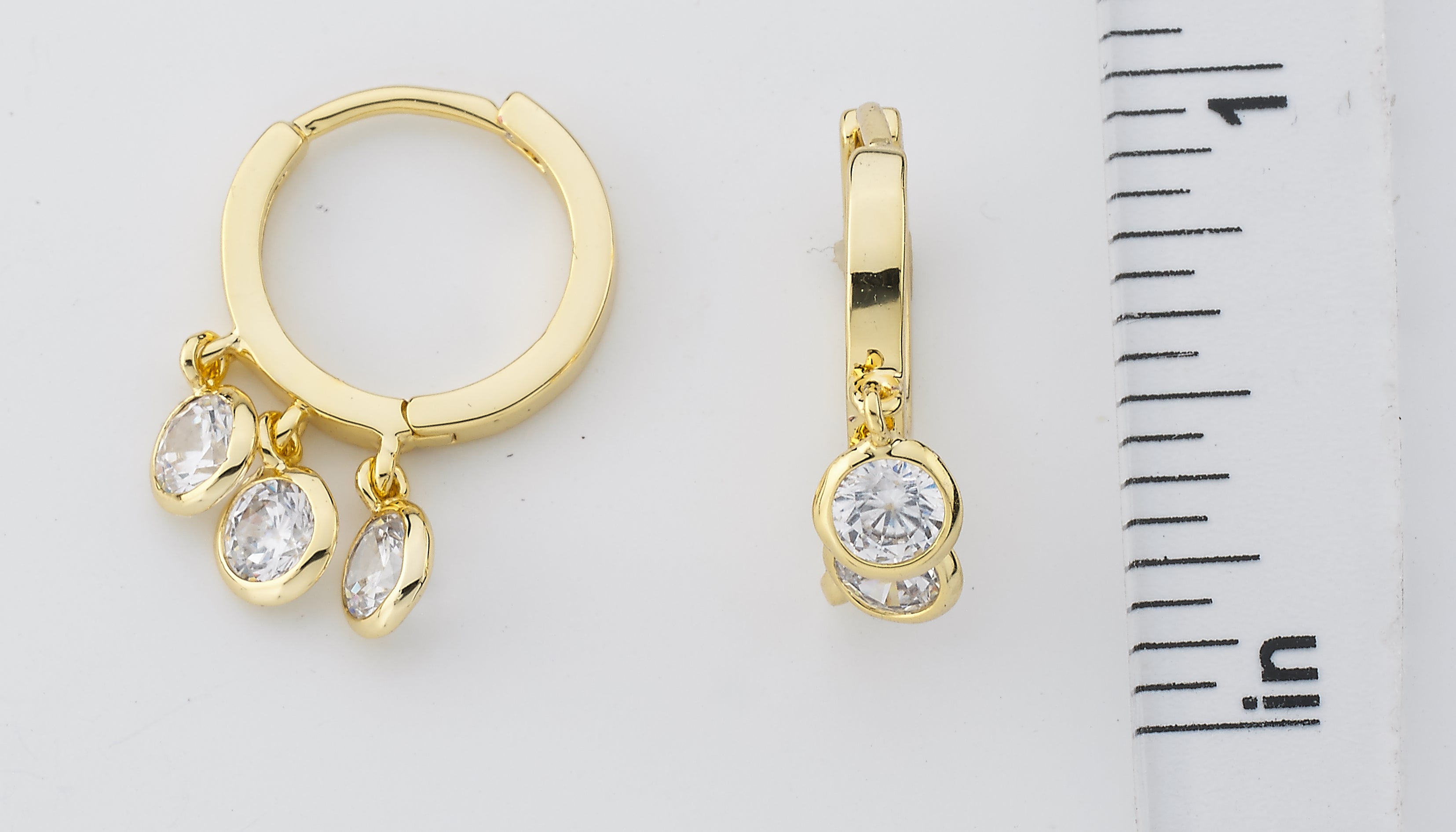 Cz Bezel Dangle Earring