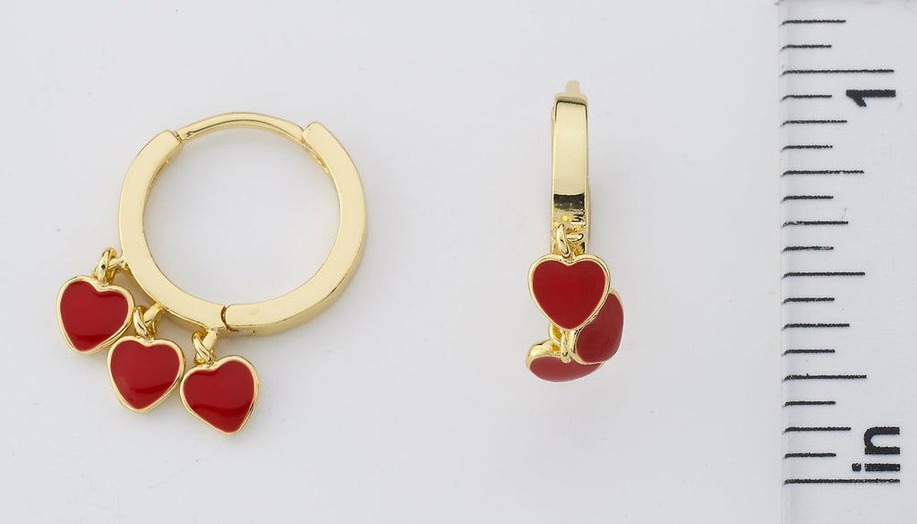 Enamel Hearts Dangle Earring