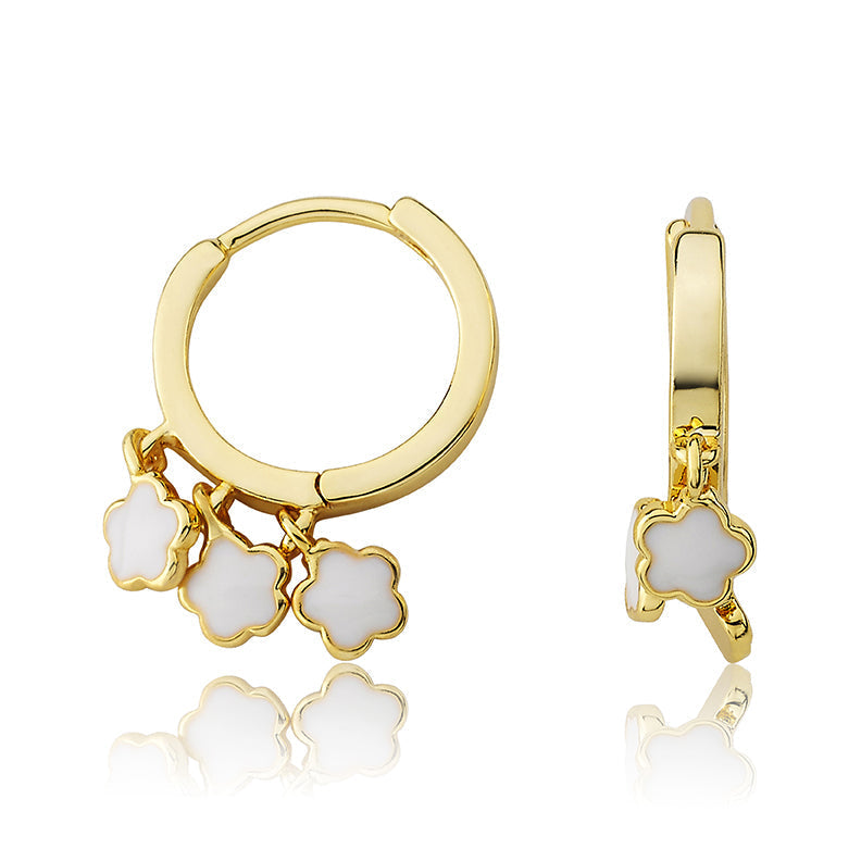 Enamel Flower Dangle Earring