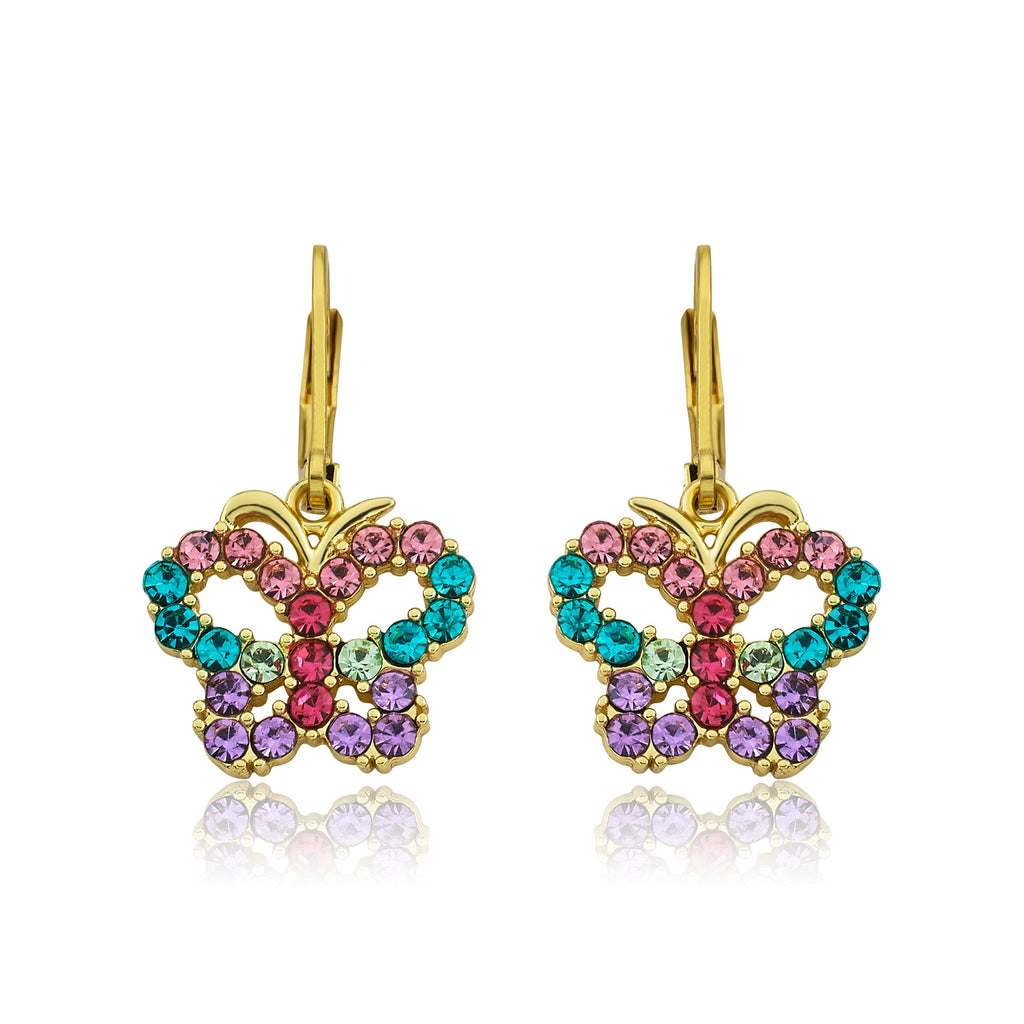 Rainbow Butterfly Dangle Earring