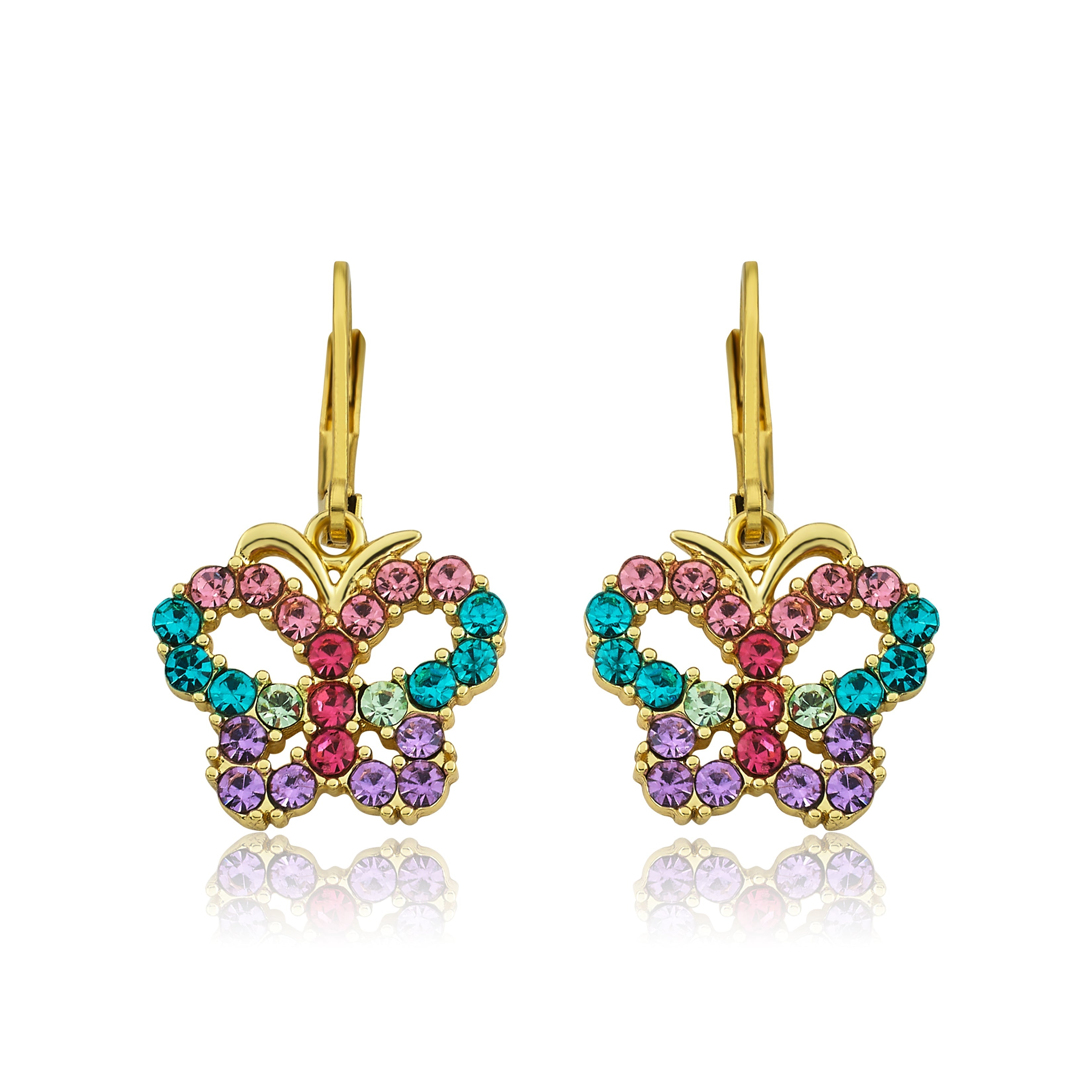 Rainbow Butterfly Dangle Earring