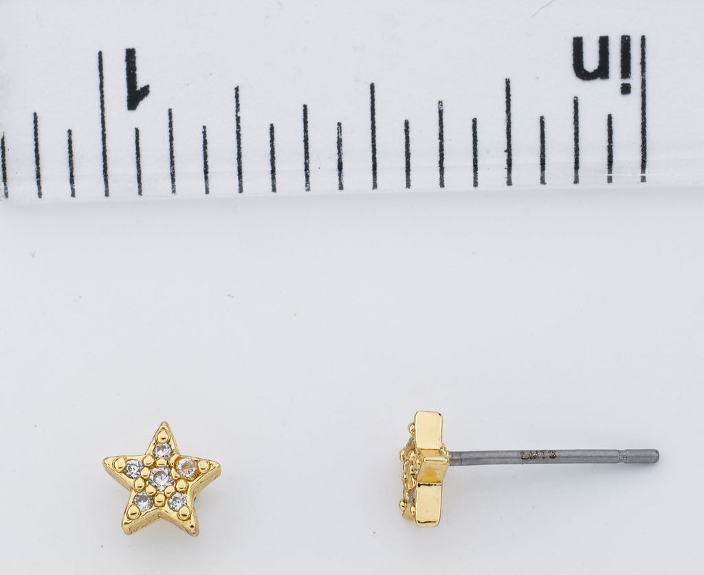 CZ Filled Star Stud Earring