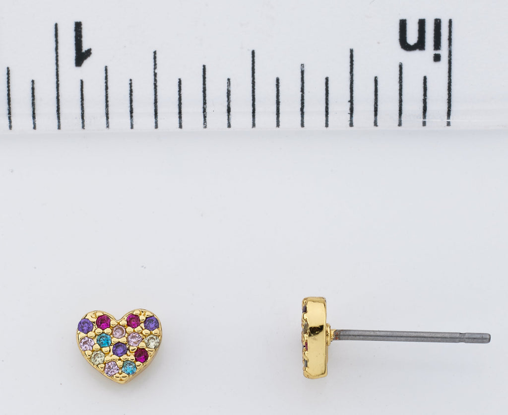 CZ Filled Small Heart Stud Earring