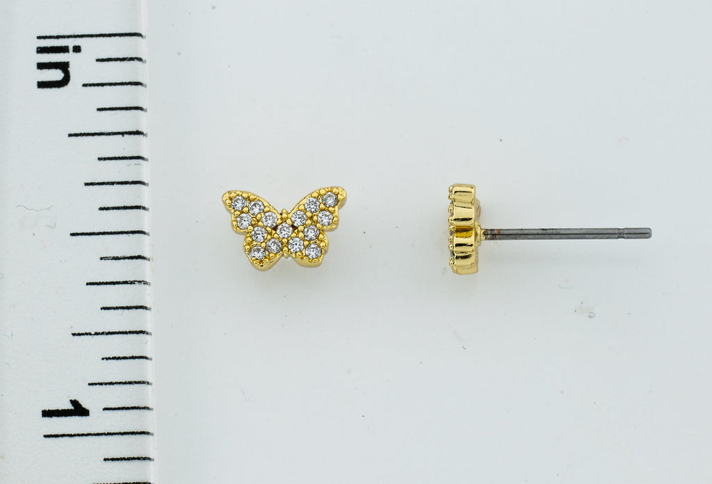 CZ Filled Butterfly Stud Earring