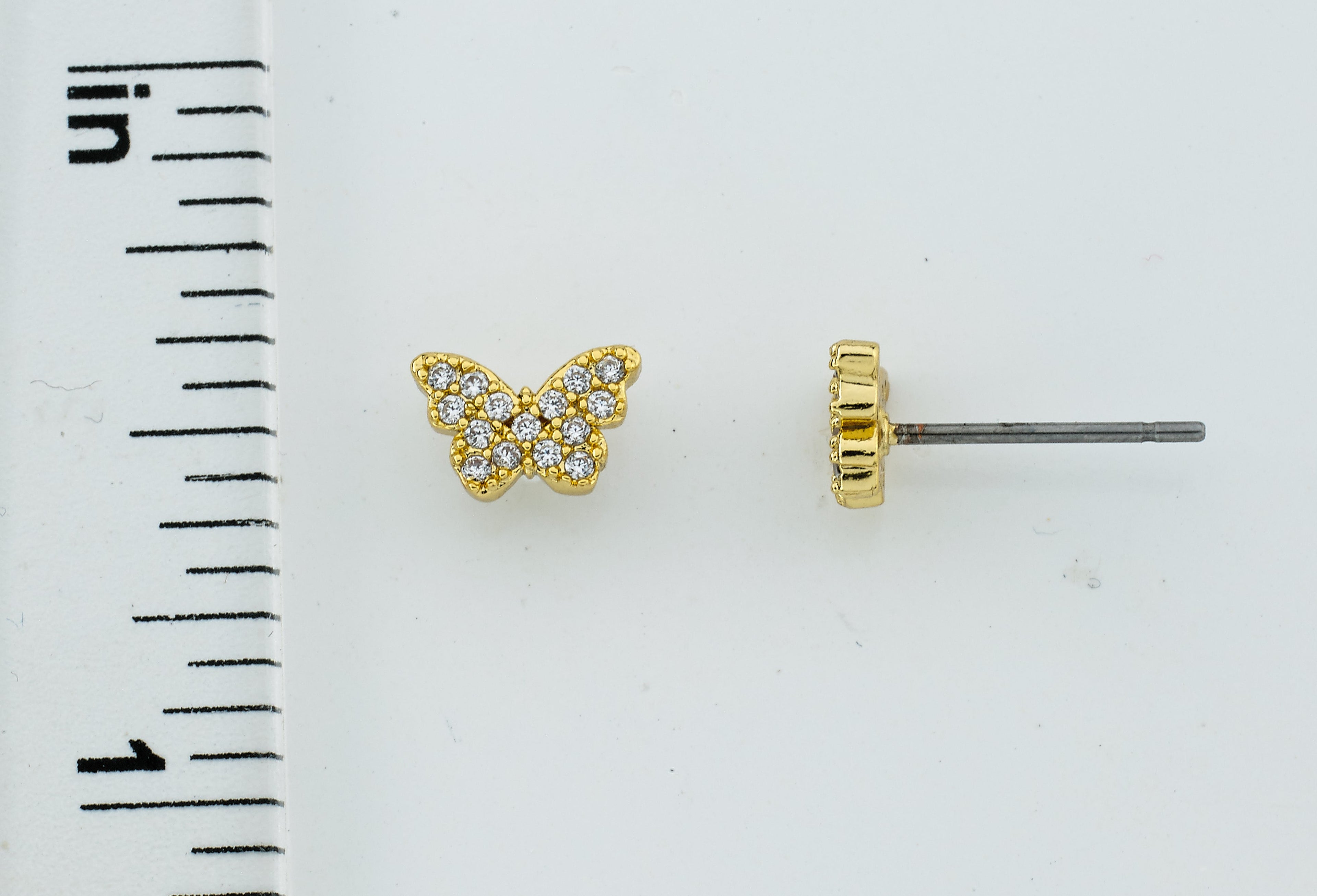CZ Filled Butterfly Stud Earring