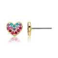 CZ Filled Big Heart Stud Earring