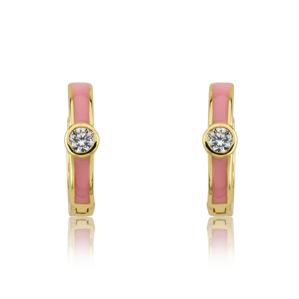 Cz Enamel Huggy Earring