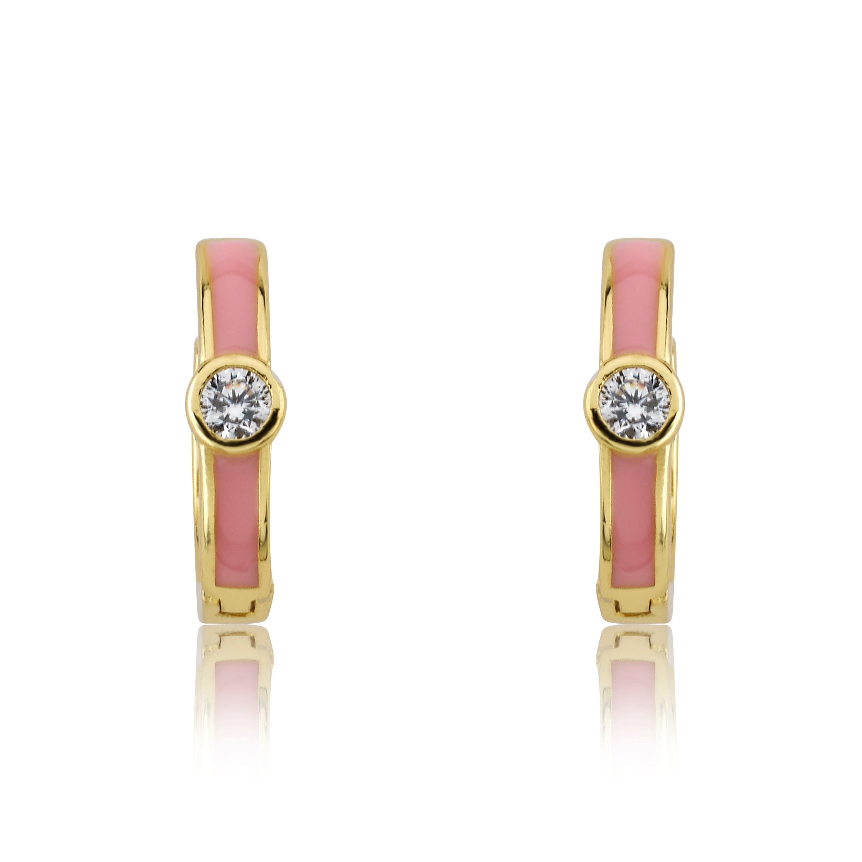 Cz Enamel Huggy Earring