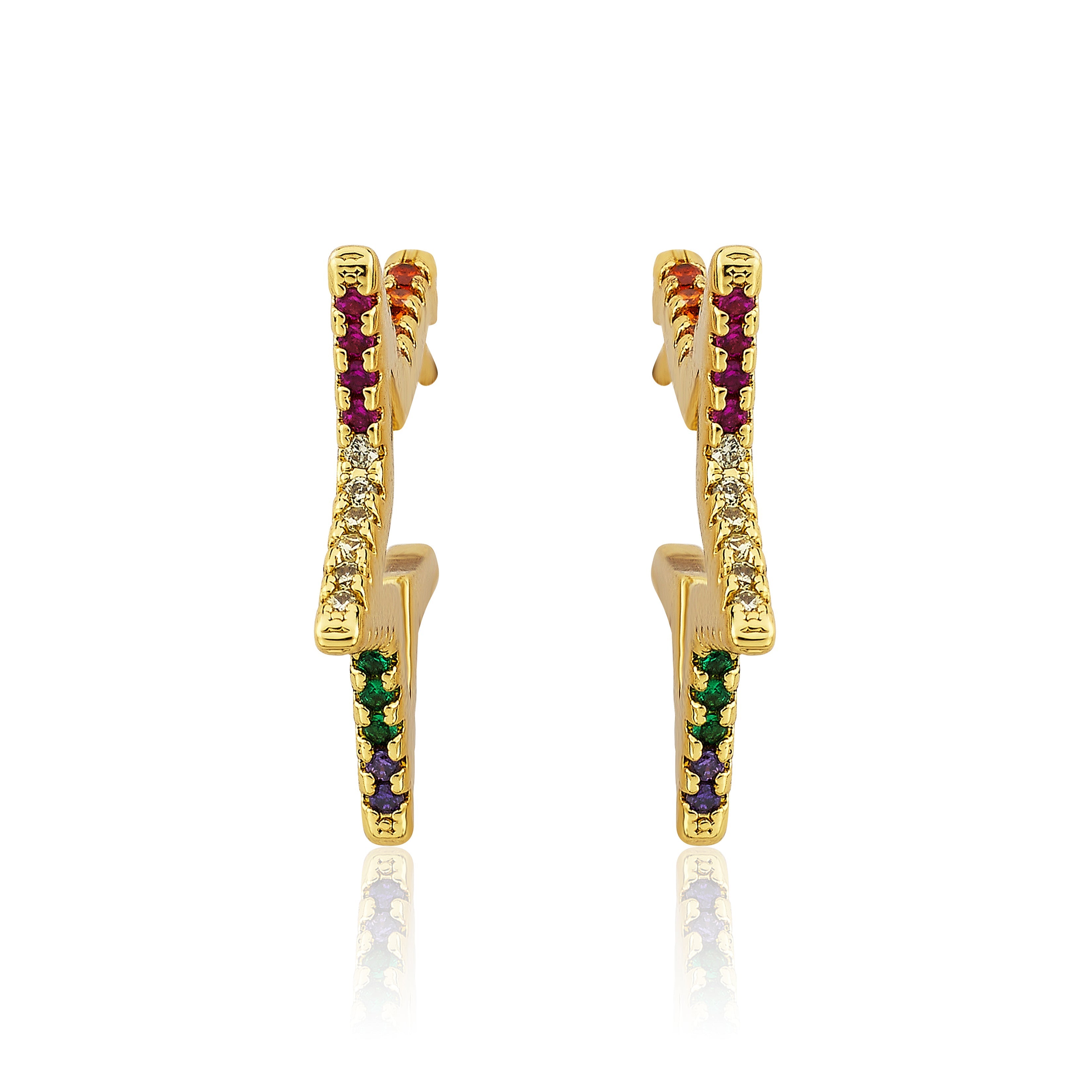 Rainbow Star Hoop Earring