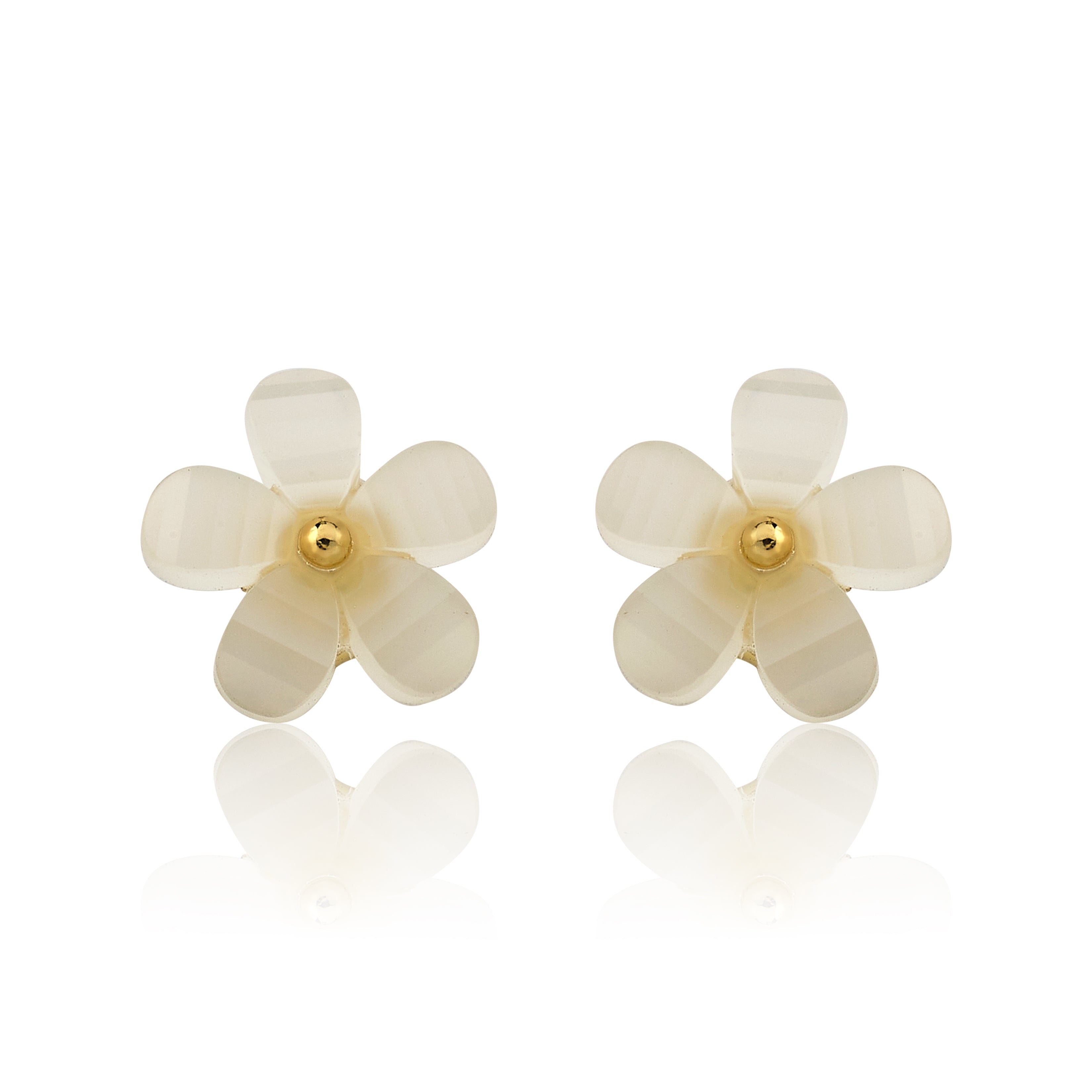 Frosted Flower Big Stud Earring