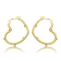 Large Rope Heart Hoop Earring with CZ's