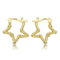 Small Rope Star Hoop Earring with CZ's