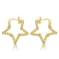 Medium Size Rope Star Hoop Earring with CZ's