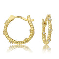 Small Rope Hoop Earring with CZ's