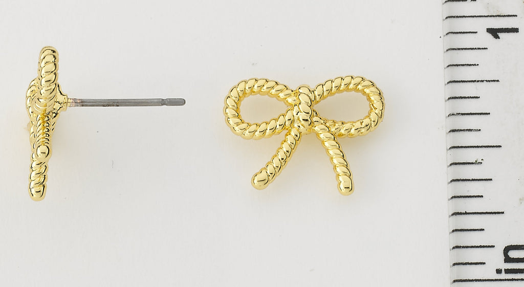 Roped Bow Stud Earring