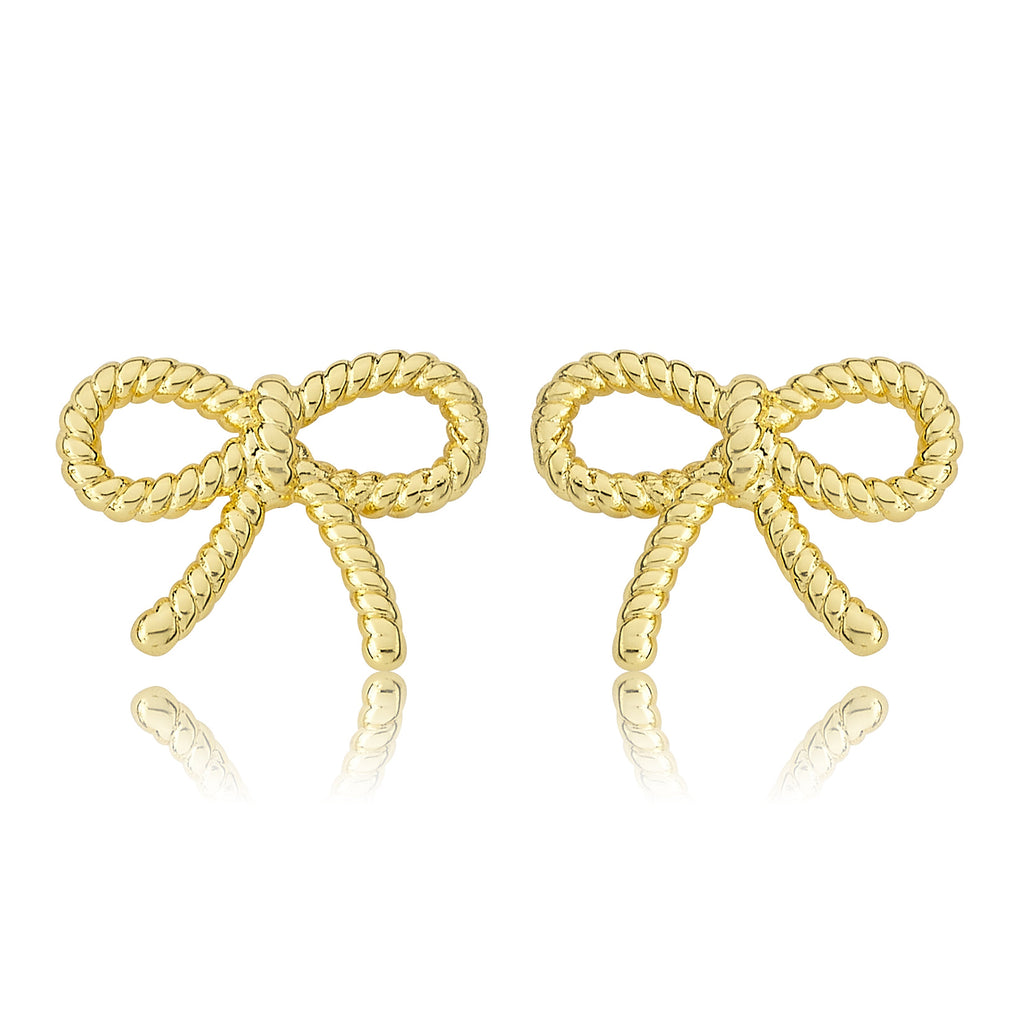 Roped Bow Stud Earring