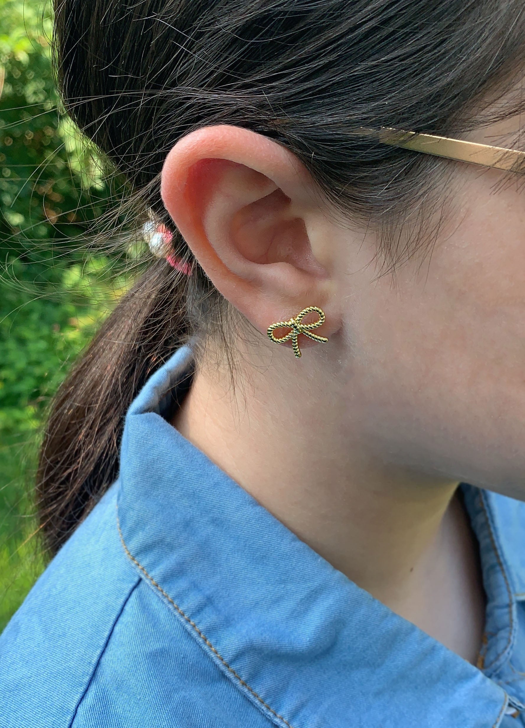Roped Bow Stud Earring