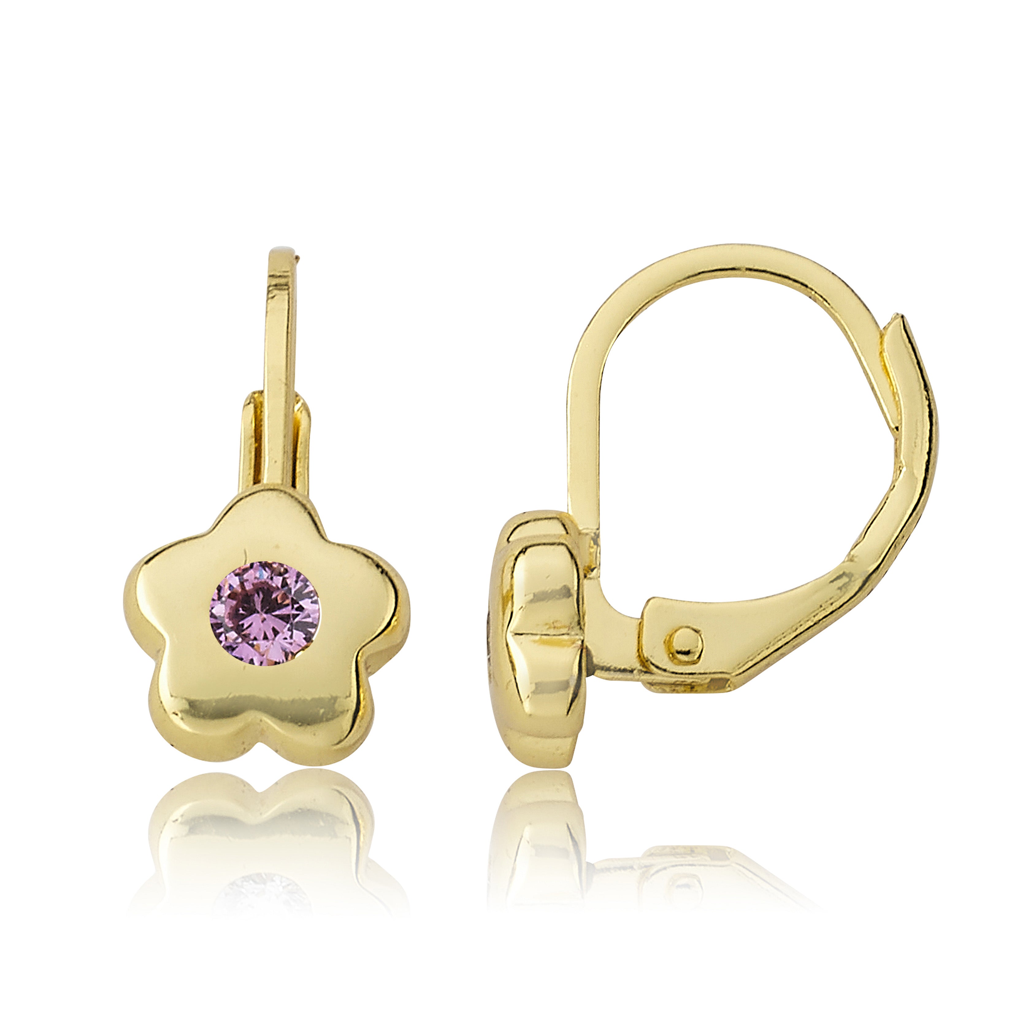 Flower Girl Cz Center Flower Earring