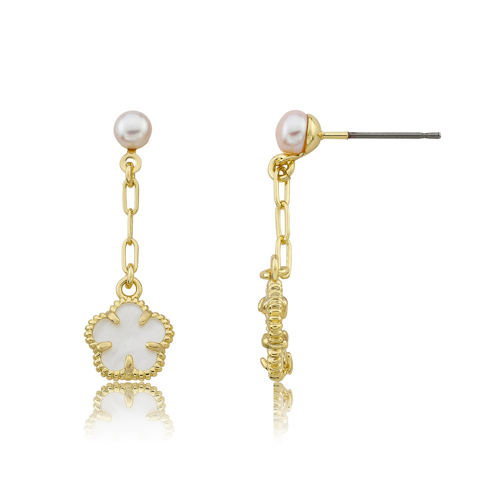 Mother of Pearl Flower Dangle Earring