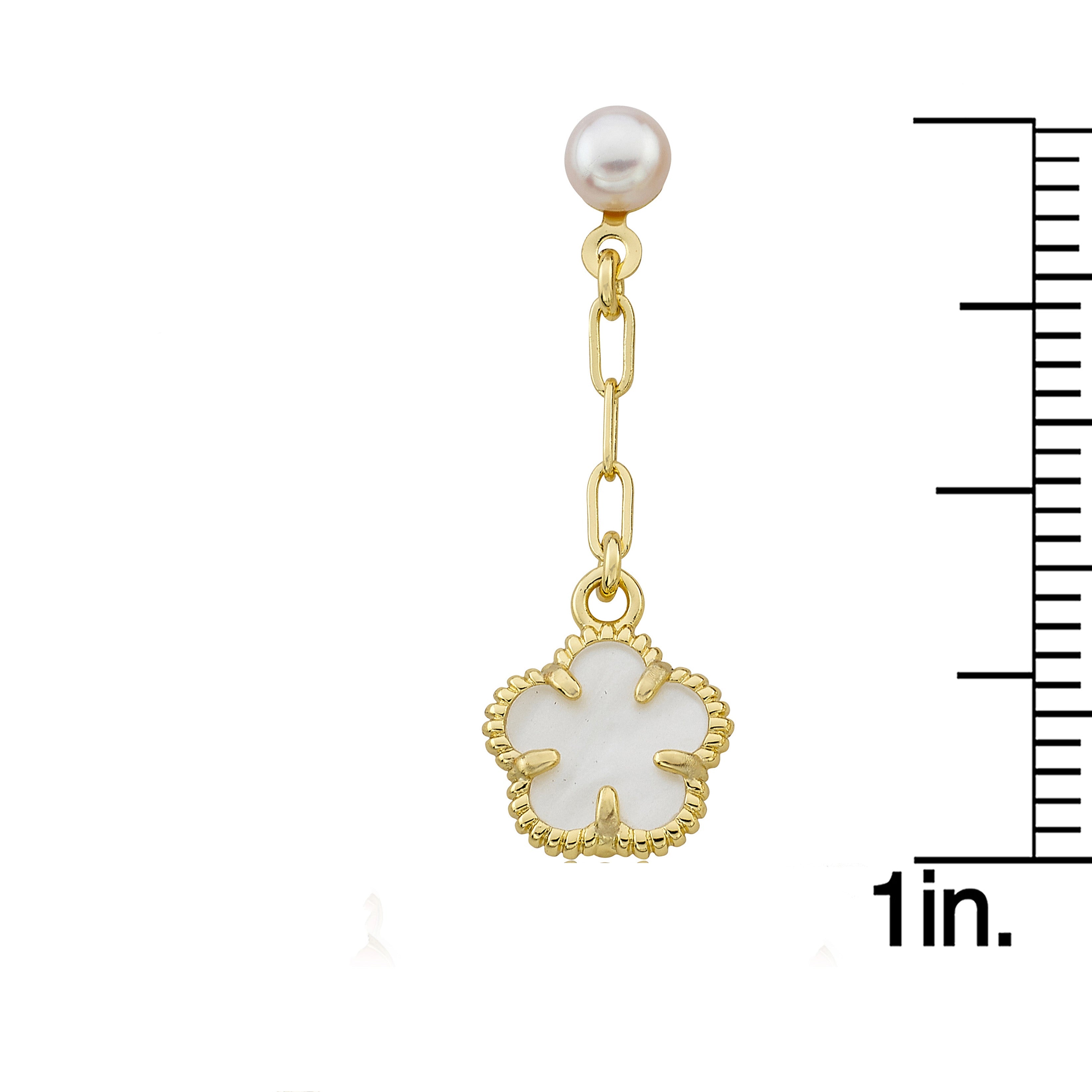 Mother of Pearl Flower Dangle Earring