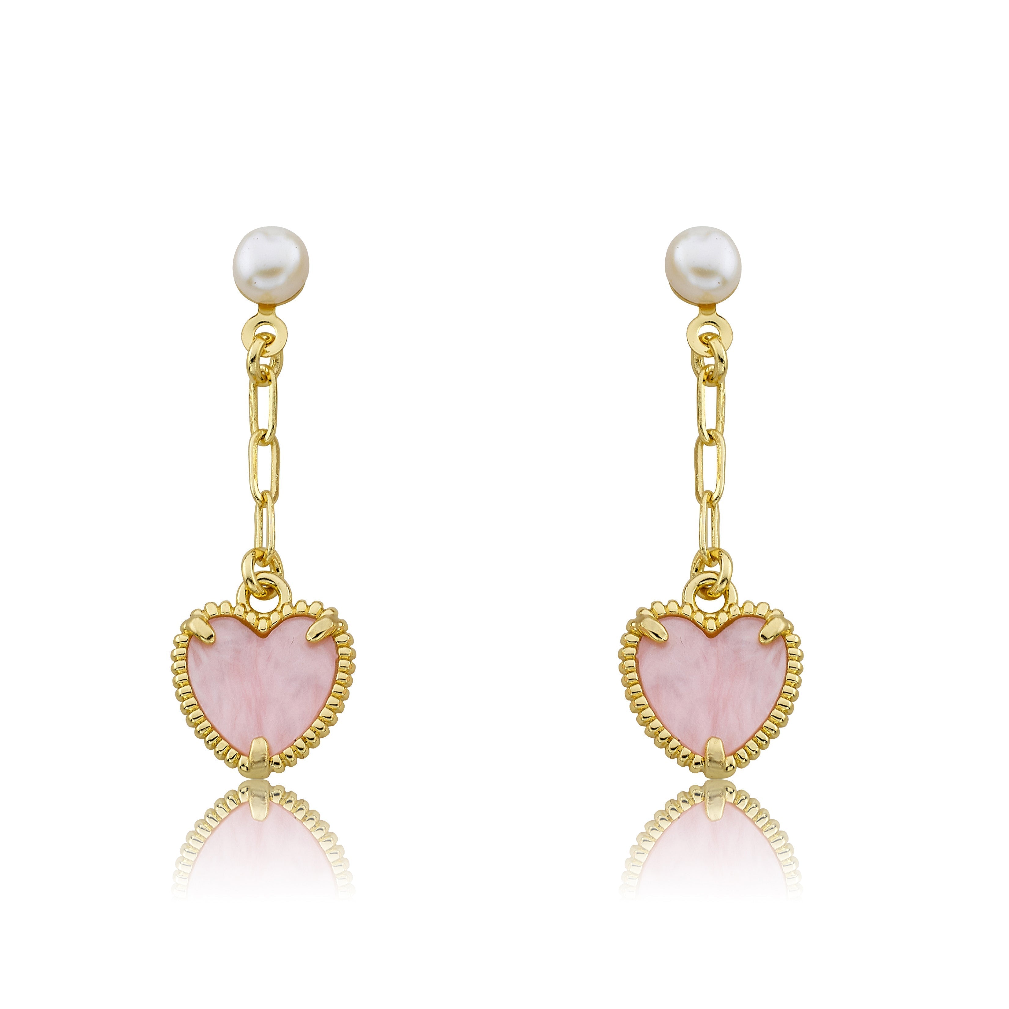 Mother of Pearl Heart Dangle Earring
