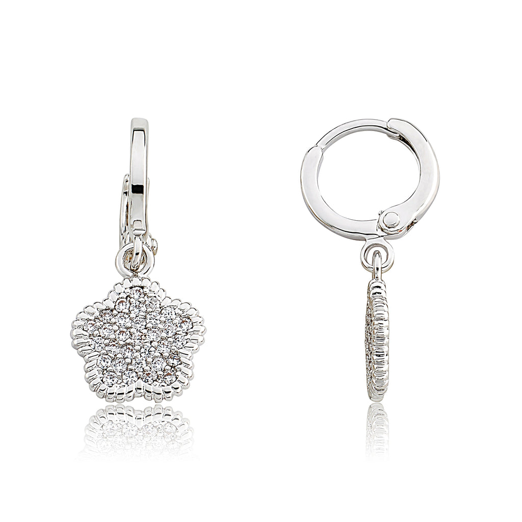 Micro Pave Flower Earring
